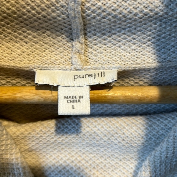 PURE JILL | Cowl Neck Tunic Tan Heather Long Sleeve Cotton Blend Women’s Large - Picture 2 of 5